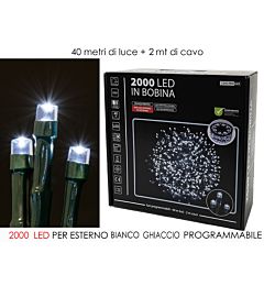 2000 LUCI LED BIANCO GHIACCIO XEST.C/BOB