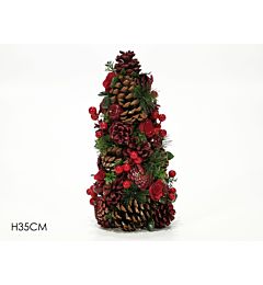 ALBERO C/BACCHE ROSSE H35CM