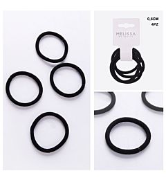 ELASTICI CAPELLI NERO 0,6CM 4PZ