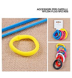 ELASTICI CAPELLI NYLON FLUO 6PZ ASS.