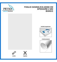 PRYMA FOGLIO GOMMA EVA 40X60CM 2MM BIANCO