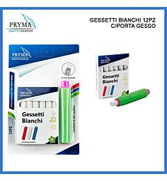 PRYMA GESSETTI BIANCHI 12PZ C/PORTA GESSO BL.