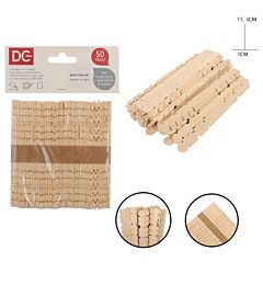 DC CASA BASTONCINI LEGNO SAGOMATI 11.4X1X2CM 50PZ