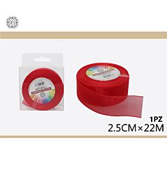 NASTRO ORGANZA 2.5CMX25Y 026ROSSO