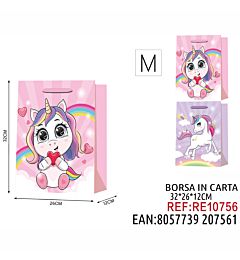 BORSA IN CARTA DA REGALO FANTASIA M 32*26*12CM