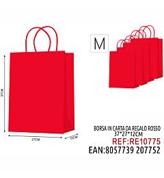 BORSA IN CARTA DA REGALO ROSSO M 37*27*12