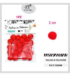 PALLINE IN POLIESTERE ROSSE 2.0CM/25PC