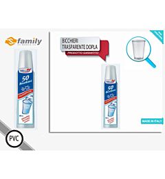 BICCHIERI TRASPARENTE DOPLA 50PZ 200CCFamily
