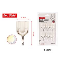 EMI STYLE GANCI APPENDITUTTO ADESIVI 1KG 2.4*4.9CM 6PZEmi Style