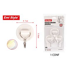 EMI STYLE GANCI APPENDITUTTO ADESIVI 1.5KG4.1*5.8CM 3PZNemix