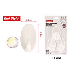 EMI STYLE GANCI APPENDITUTTO ADESIVI 1.5KG 3.5*6.2cm 3PZ