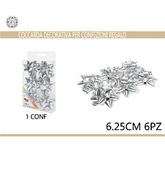 COCCARDA 6.25CM 6PZ ARGENTO