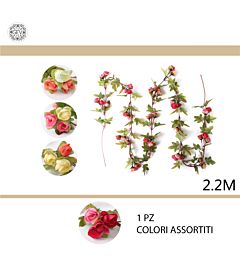 GHIRLANDA ROSE RAMPICANTI 220CM