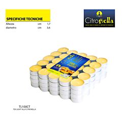 100 TEALIGHT CITRONELLA 3,6X1,7