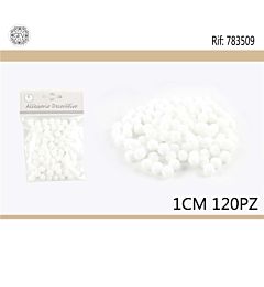 PALLINE IN POLIESTERE 1CM 120PZ BIANCO