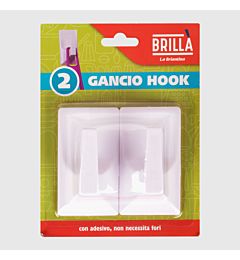 GANCI ADESIVI HOOK 2 PZ 4,6X2,6X2,5 CMCrescere Edizioni