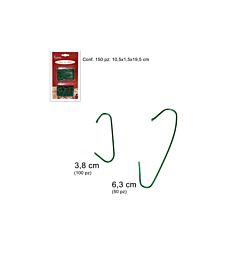 GANCI PER ALBERO 150 PZ (100PZ 3,8CM + 50PZ 6,3CM)