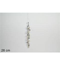 GRAPPOLO PERLE 26CM BEIGE E SILVER ITEM SA150631A/Due Esse