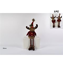 RENNA SEDUTA 50CM IN PELLICCIA ABITO LANA E SCOZZE