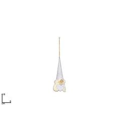 APPENDINO GNOMO DI NATALE C/CUORE GLITT. SILVER SMDue Esse