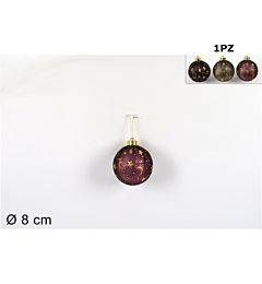 PALLA 8CM RIVESTITA IN TESSUT C/LUNA+STELLE 3ASS.I