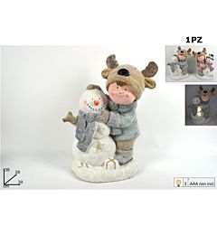 BIMBO/A CON PUPAZZO NEVE C/LUCI 2 ASS 208038/39-16