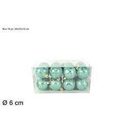 PALLE 6CM 16PZ EFFETTO GHIACCIO TIFFANY PVC BOX 2A