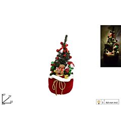 ALBERO DI NATALE C/REGALI IN SACCO C/LUCI BATT. TM