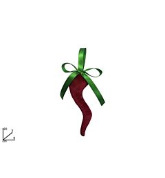 APPENDINO CORNO 20CM ROSSO C/FIOCCO VERDEDue Esse