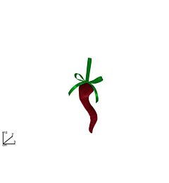 APPENDINO CORNO 10CM ROSSO C/FIOCCO VERDEDue Esse