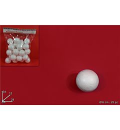 BUSTA 25PALLINE POLISTIROLO 6CM DB1301-6(25PCS)