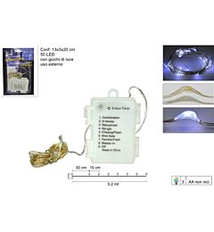 FILO 50LUCI LED 8 GIOCHI DI LUCIBIANCO FREDDO YC-B