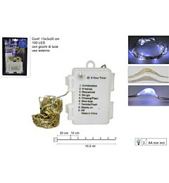 FILO 100LUCI LED 8 GIOCHI DI LUCIBIANCO FREDDO  YC