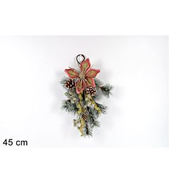 DIETROPORTA LUNGO FIORE NATALIZIO 45CM ROSA-ORO BMDue Esse