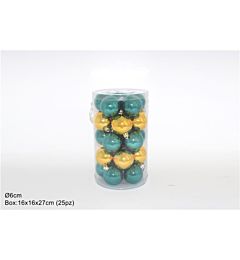 PALLE 6CM 25PZ LUCIDO VERDE/ORO