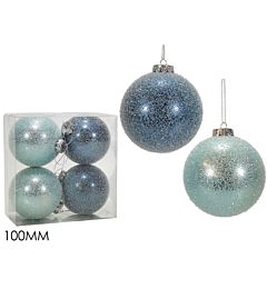 SET 4 PALLE 100MM C/GLITTER BLU/CELESTE