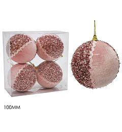 SET 4 PALLE 100MM VELLUTO ROSA