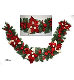 GHIRLANDA C/POINSETTIE, MELE E BACCHE CM 180 ART.L