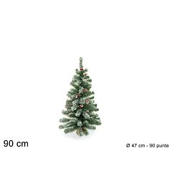 ALBERO 90CM 90 PUNTE INNEVATO C/BACCHE E PIGNE BASDue Esse