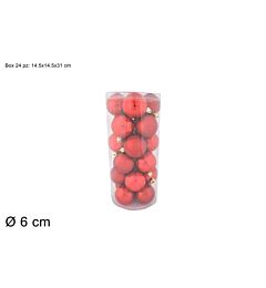 PALLE 6CM 24PZ 4ASS ROSSO BOX PVC 3A24E05G498/R