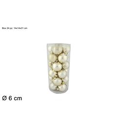 PALLE 6CM 24PZ 4ASS BEIGE SCURO BOX PVC 3A24E05G49