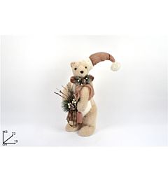 ORSO C/SACCHETTO C/PELLICCIA PIGNE BACCHE ROSA 43C