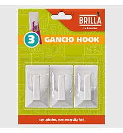 GANCI ADESIVI HOOK 3 PZ 4,6X2,6X2,5 CM