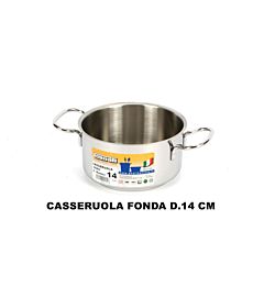 CASSERUOLA FONDA CM.14 2 MANICI INOX 18/C MOD. REA