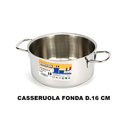 CASSERUOLA FONDA CM.16 2 MANICI INOX 18/C MOD. REA