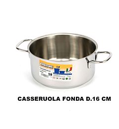 CASSERUOLA FONDA CM.16 2 MANICI INOX 18/C MOD. REAGnali