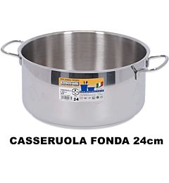 CASSERUOLA FONDA CM.24 2 MANICI INOX 18/C MOD. REAGnali