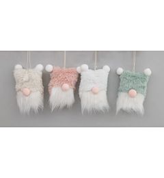TESTA BABBO BARBA POLIESTERE CM.12 ROSA/VERDE/CREM