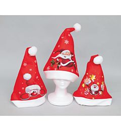 CAPPELLO ROSSO POLIESTERE CM.32X42 C/STAMPA BABBO