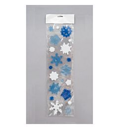 VETROFANIA GEL PVC CM.15X50 FIOCCHI DI NEVE BLU/BI